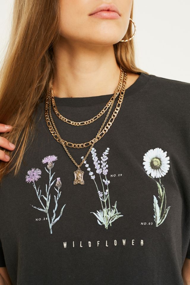 UO Wildflower Embroidered Crop T Shirt Urban Outfitters UK