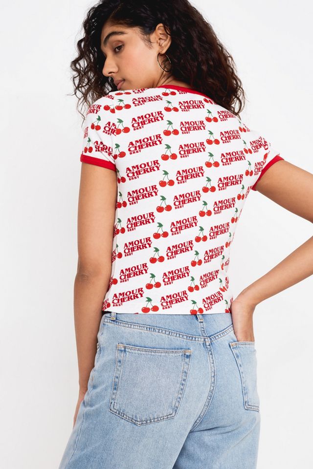 UO - T-shirt ajusté Amour Cherry  #3