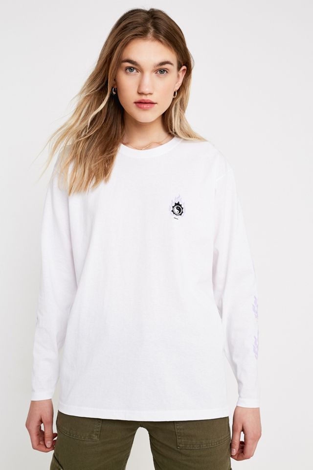 UO Obscura White Long-Sleeve Skate T-Shirt #3