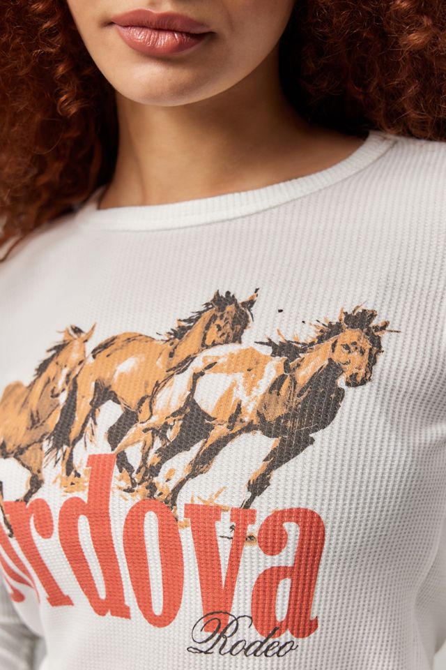UO Cordova Horse Waffle Knit Top #1