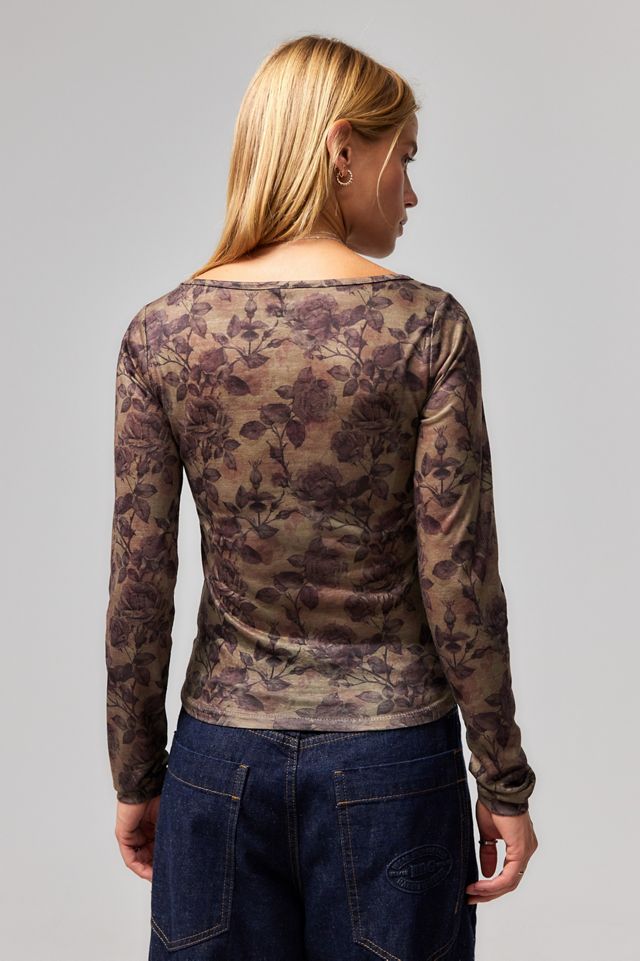 UO Diamante Floral Long Sleeve Top #3