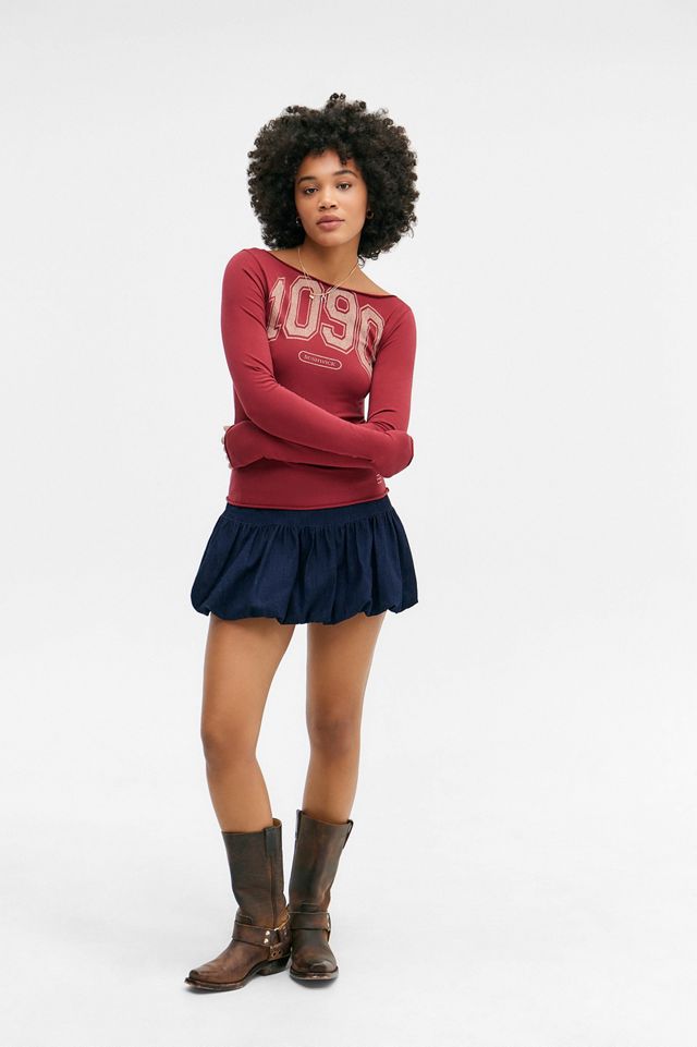 UO 1090 Slash Neck Long Sleeve Top #2