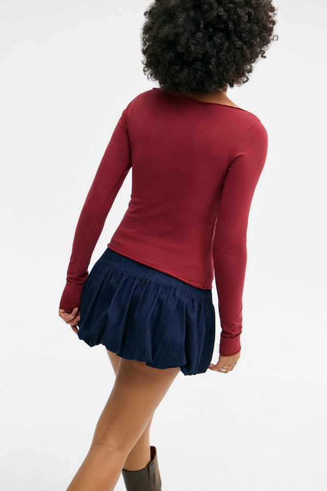 UO 1090 Slash Neck Long Sleeve Top #4