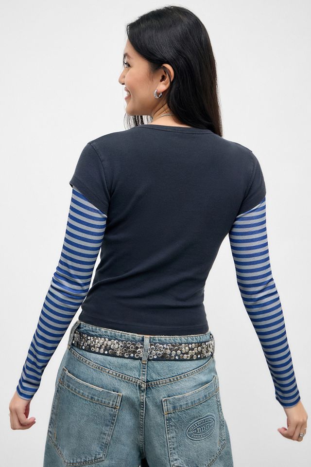 UO Art Studio Stripe Twofer T-Shirt #4