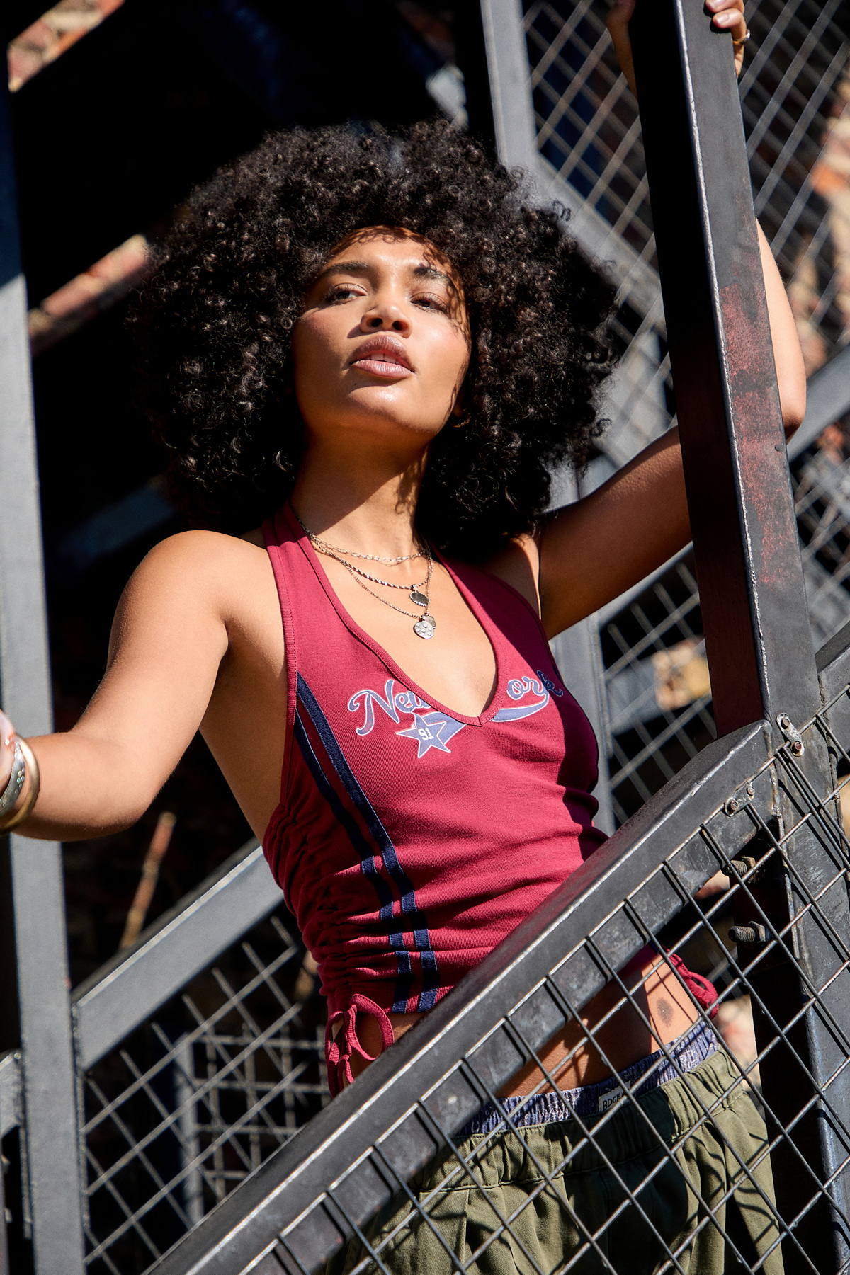 UO New York Ruched Side Halter Top