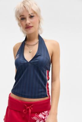 UO Football Halter Top - Navy S at - Urban Outfitters - Modalova