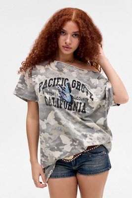 T-shirt UO Camo Pacific à épaules dénudées