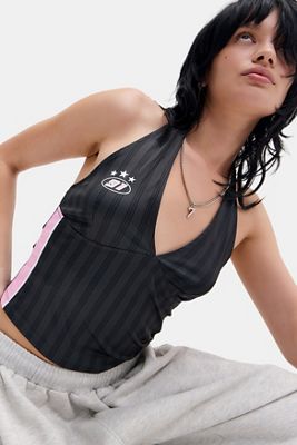 UO Shiny Football Halter Top