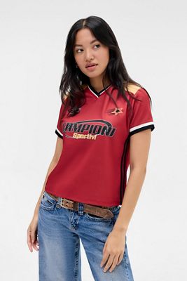 Camiseta de Fútbol Campioni Roja de Manga Corta