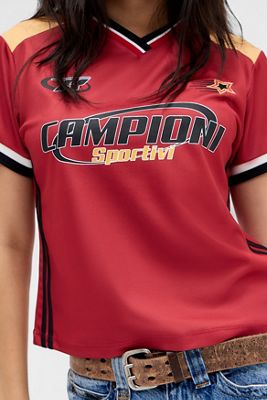 Campioni Red Short Sleeve Football T-Shirt