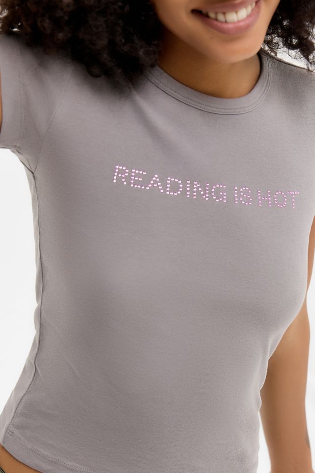 Maglietta Baby UO Reading Is Hot con Diamanté #1