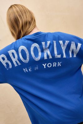 UO Maglietta a maniche lunghe rilassata Brooklyn Blu