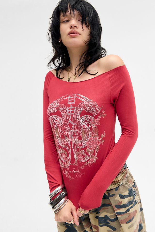 UO Rotes Drachen Grunge Oberteil #1