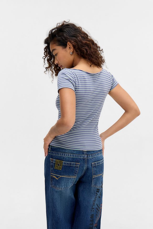 T-shirt à encolure asymétrique UO New York #3