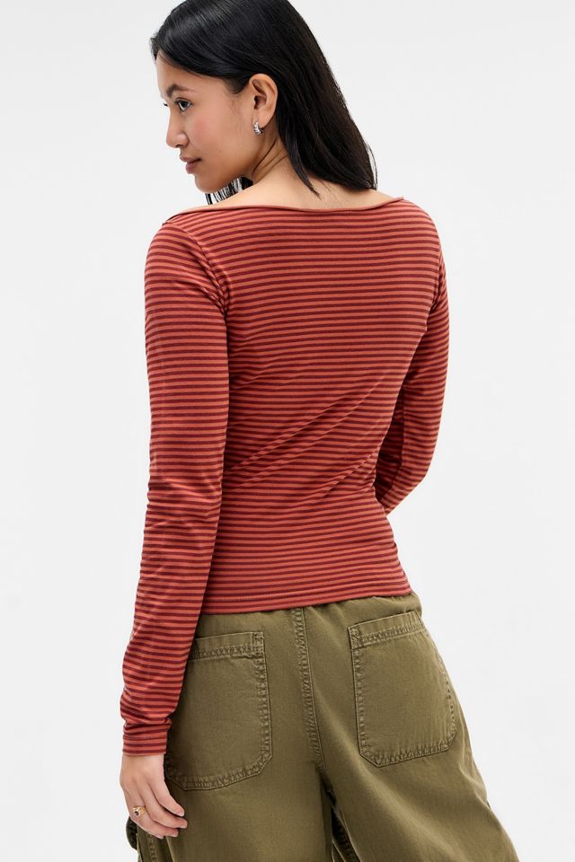 T-shirt à manches longues et rayures de baseball UO #3