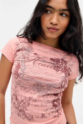 UO Heavenly Hotfix Slash Neck T-Shirt