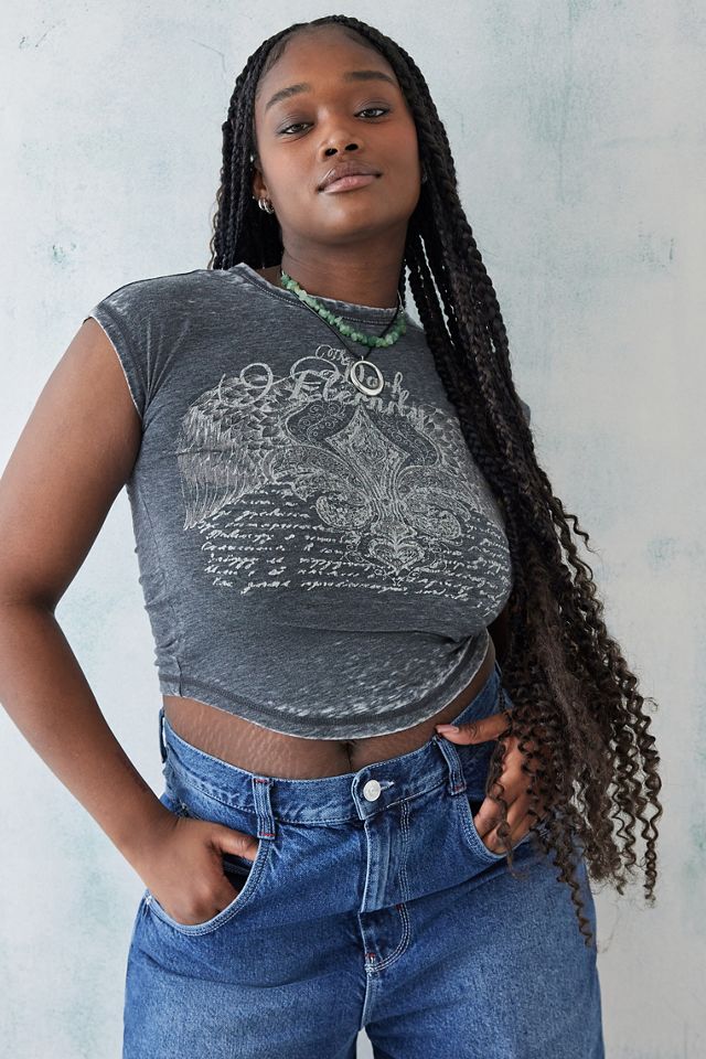 UO Wings Cap Sleeve Burnout Top #4