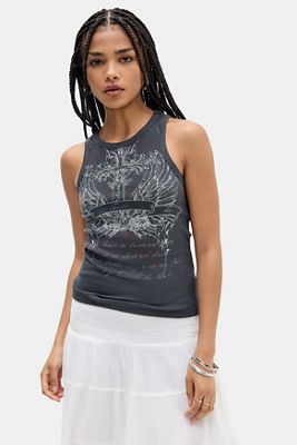Haut Bohème Femme Urban Outfitters - Taille XS, Manches Cloche Gris, Occasion Très Bon état