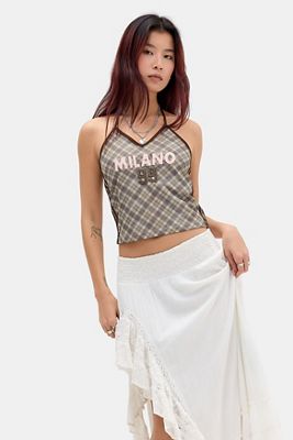 Top Halter a Cuadros UO Milano
