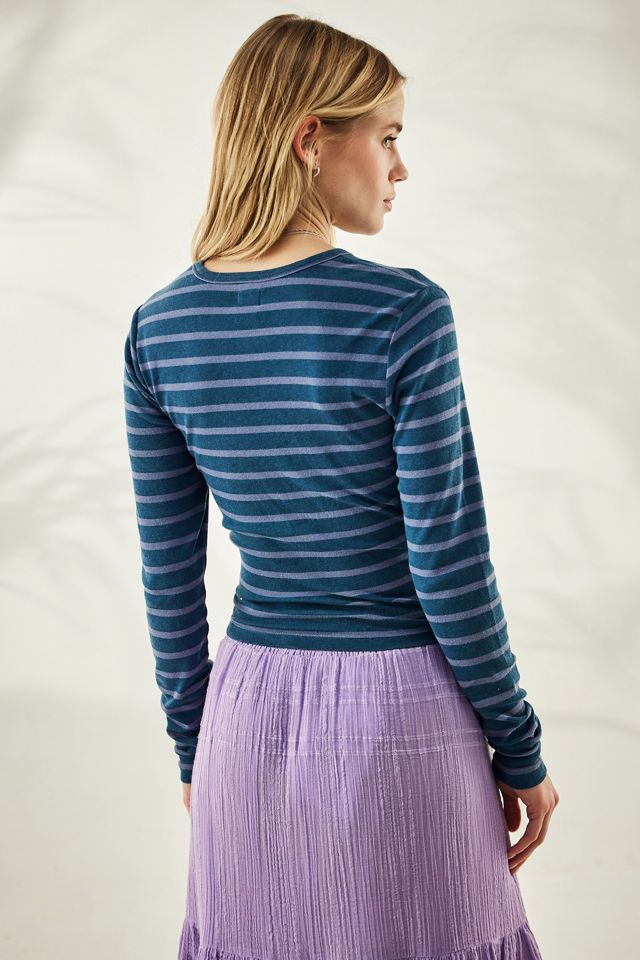 BDG T-shirt bambino a righe blu a maniche lunghe  #3