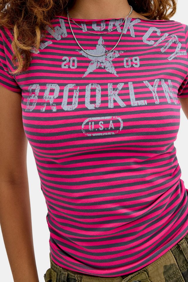 UO New York Slash Neck Graphic Tee #3