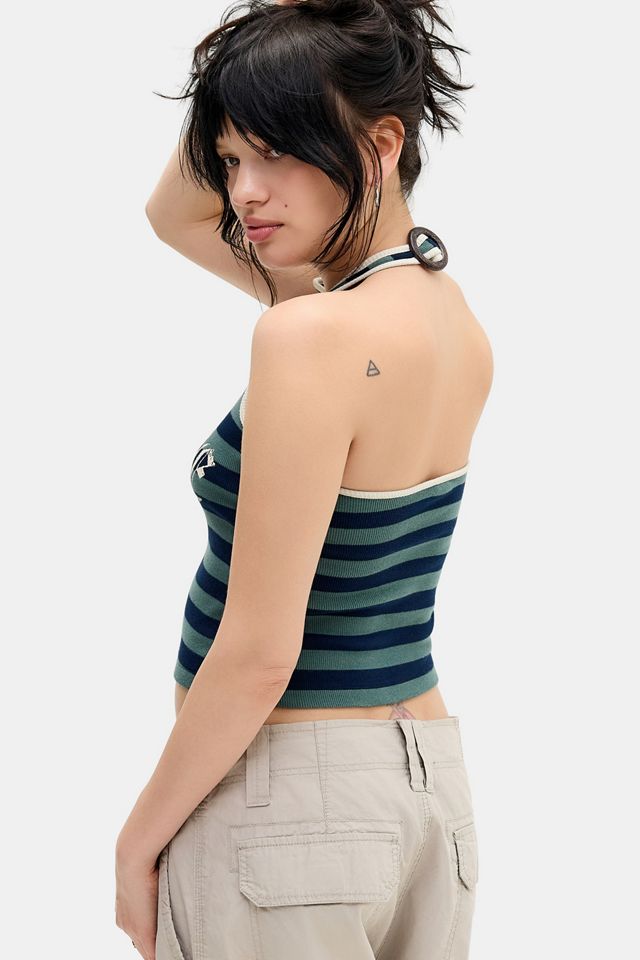 Top con Allacciatura al Collo a Righe Grunge UO League #3