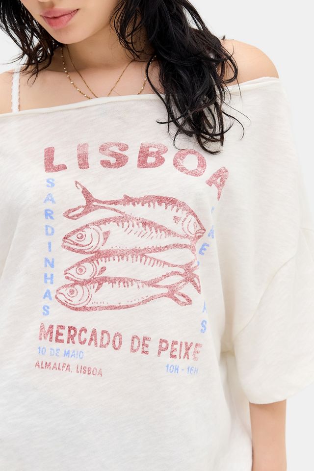 T-shirt à épaules dénudées UO Courtney Lisboa #1