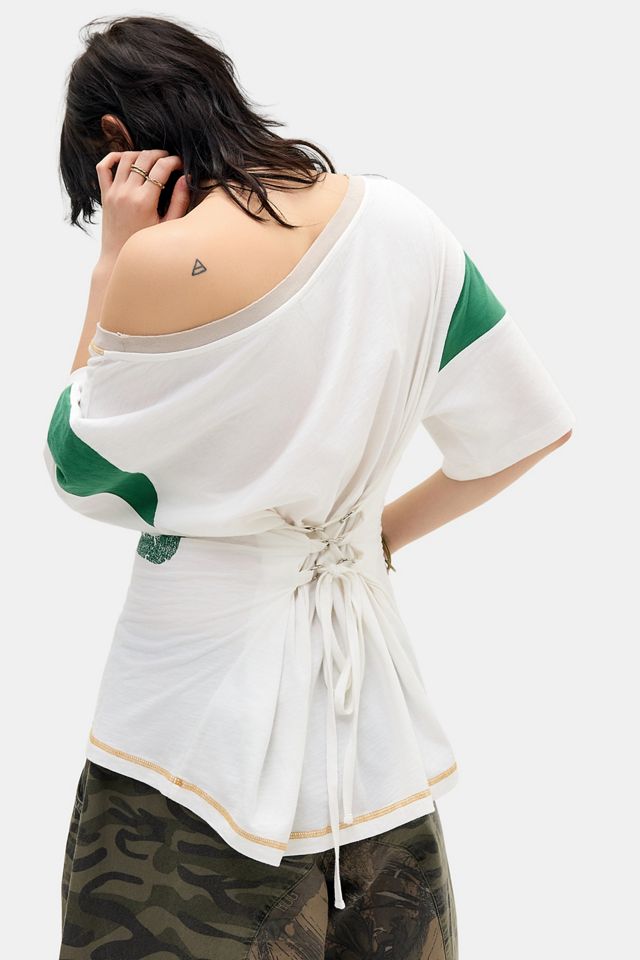UO Harbour Off-Shoulder Tie-Up T-Shirt #3