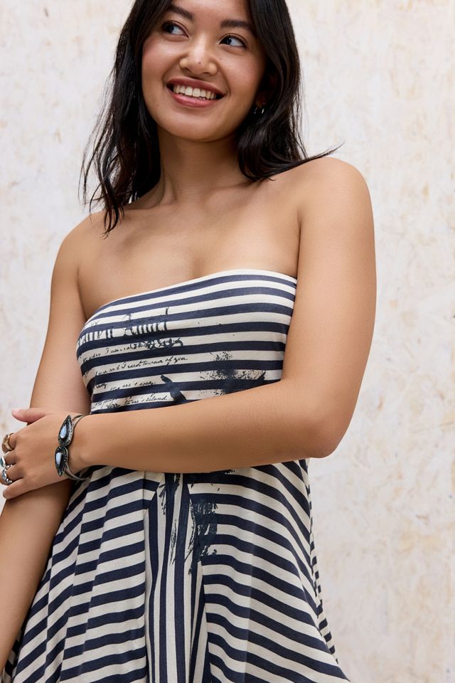 UO Grunge Streifen Bandeau Tunika-Top #2
