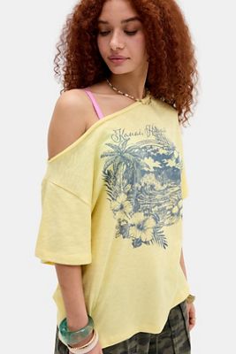 T-shirt à épaules dénudées UO Courtney Hawaii