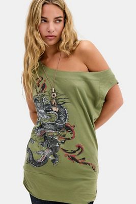 Top Tunica a Spalle Scoperte UO Dragon