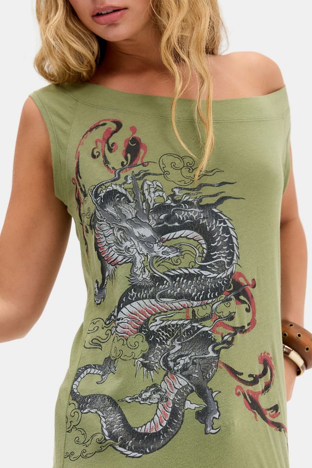 UO Dragon Off-Shoulder Tunic Top #1