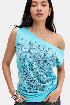 UO Paisley Schulterfrei Tunika-Top