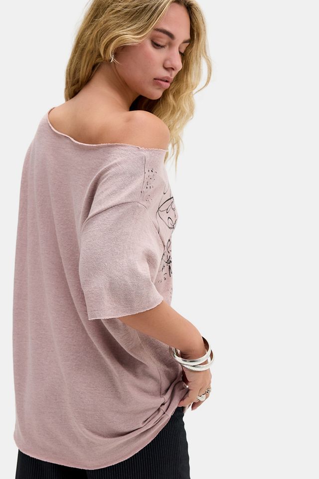UO Devotion Slub Schulterfreies Lockeres Grafik-T-Shirt #3