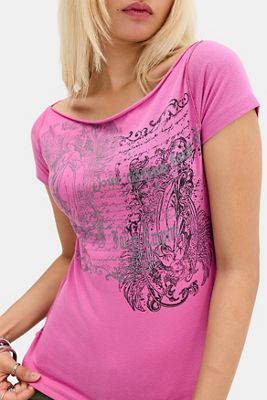 Silence + Noise Angel Grunge Slash Neck Tee