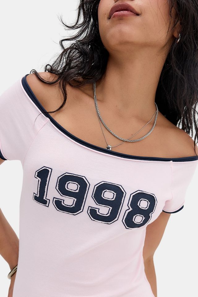 BDG 1998 Appliqué Off-Shoulder T-Shirt #1