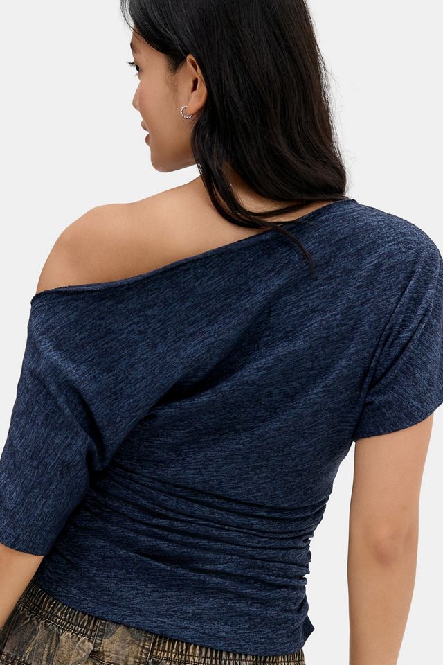 UO Slash-Ausschnitt Gerafftes Varsity T-Shirt #3
