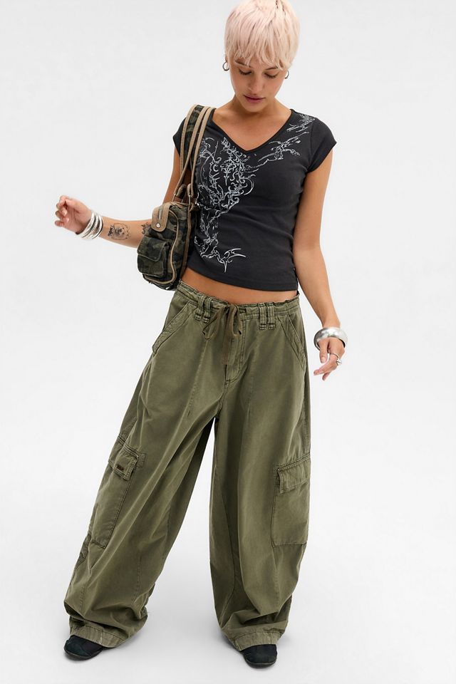 UO Tattoo Grunge V-neck Baby Tee #1
