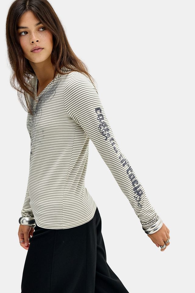 UO Zoe Stripe Grunge Hoodie #1