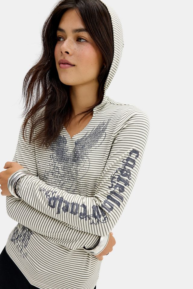 UO Zoe Stripe Grunge Hoodie #3