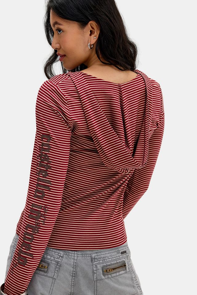 Sweat à capuche grunge rayé Zoe UO #3