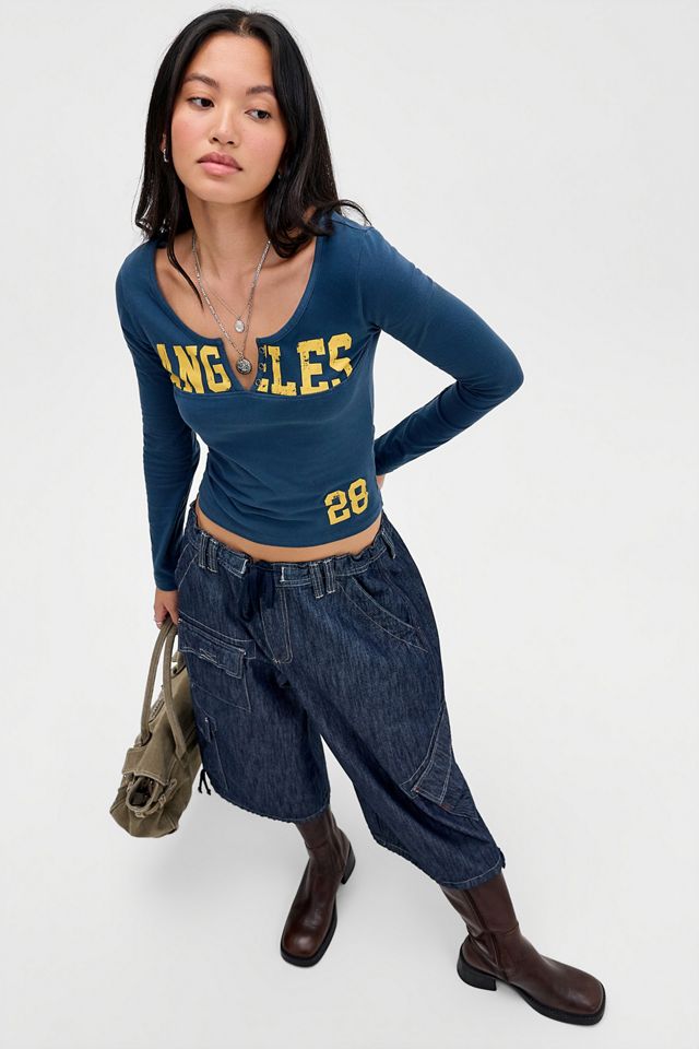 Maglia a Maniche Lunghe UO Navy Angels con Scollo a V #1