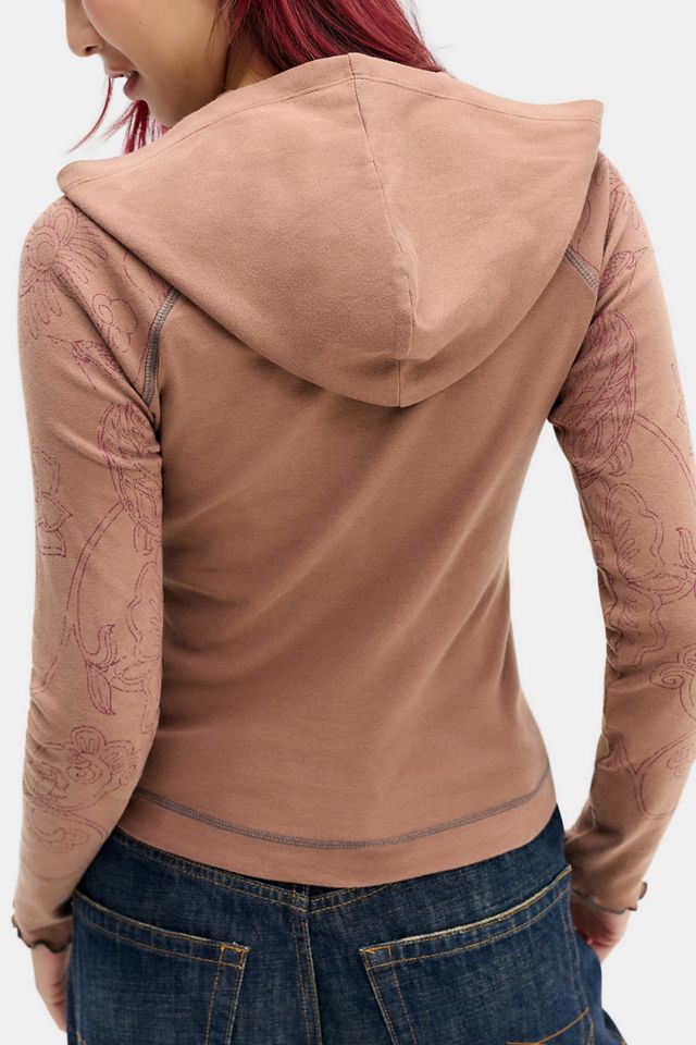 Maglietta a maniche lunghe slim con cappuccio UO Dragon Stencil #3