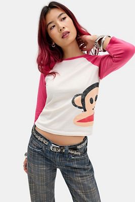 T-shirt UO Paul Frank con maniche raglan 3/4