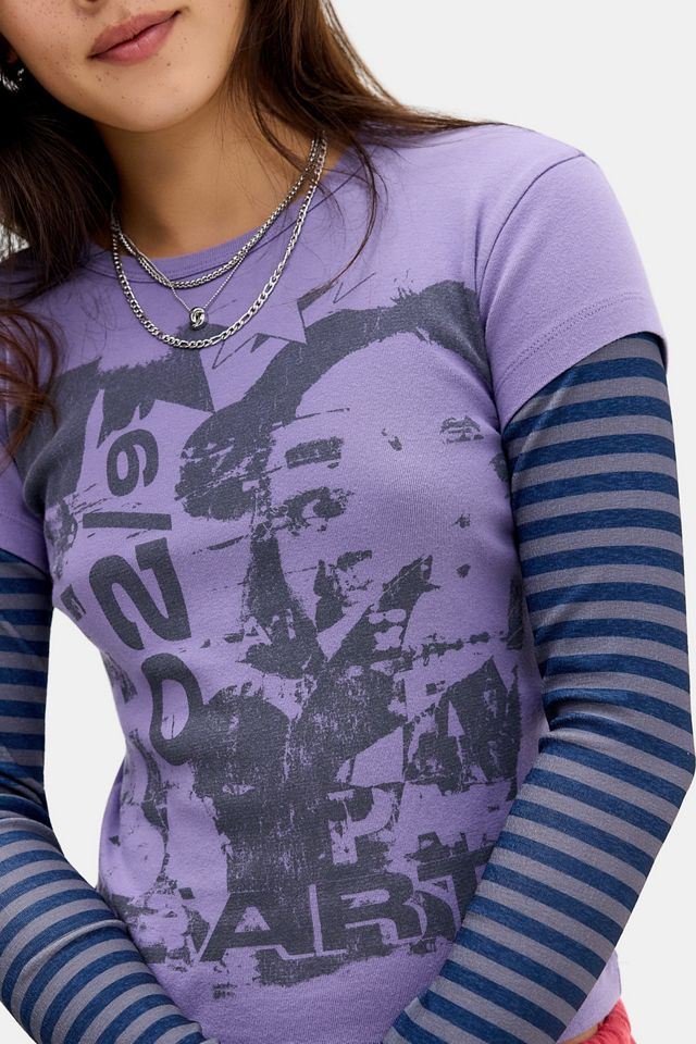 T-shirt baby a doppio strato Twofer UO Art Stamp #2