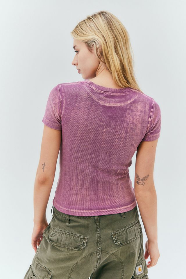 T-shirt bébé côtelé graphique rose UO #3