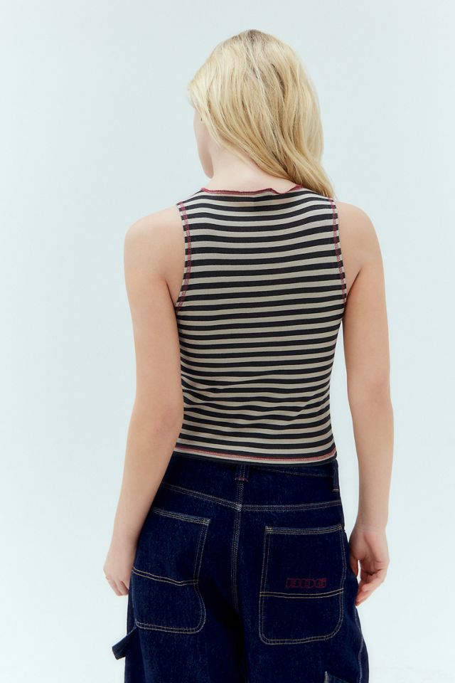 UO Stripe Stamp Notched Tank Top #3
