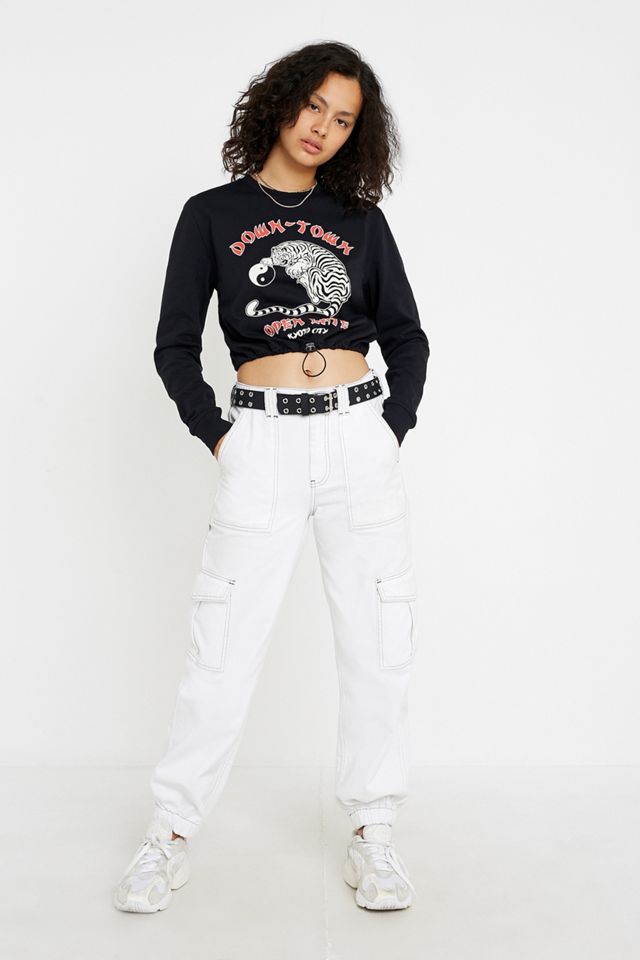UO - T-shirt Downtown Tiger manches longues avec ourlet bouffant #1