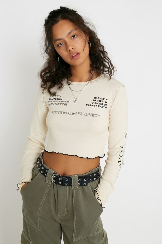 UO Freedom Valley Lettuce-Edge Top | Urban Outfitters UK