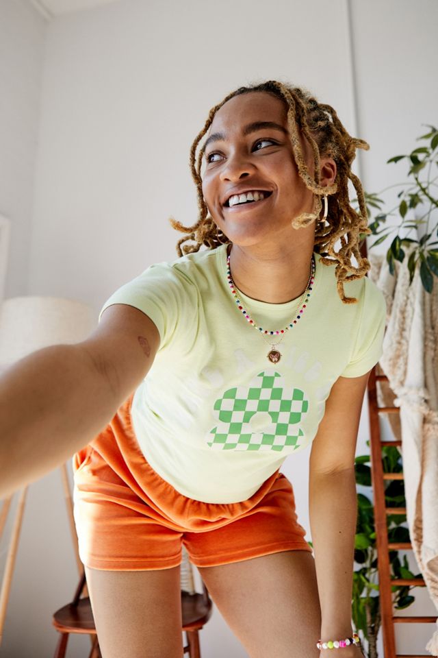 UO - T-shirt Have A Nice Day  imprimé marguerite vert citron #2